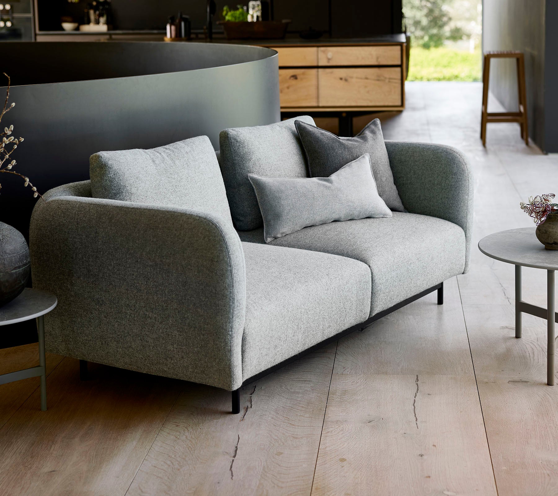 Aura Cane-line Wool, Fire Retardant (Crib 5), 2-seater sofa w/high armrest (9.1)