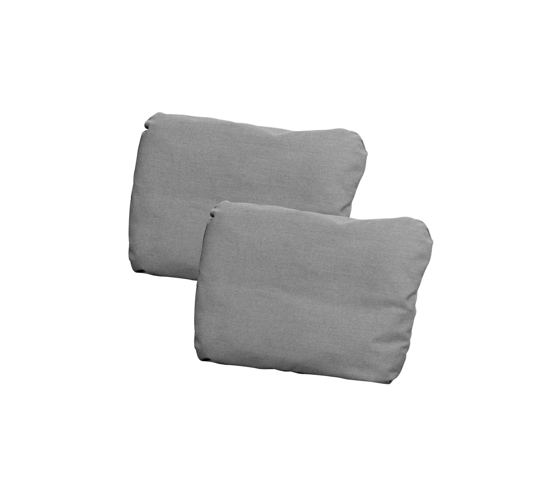 Two soft, rectangular gray cushions stacked closely together.