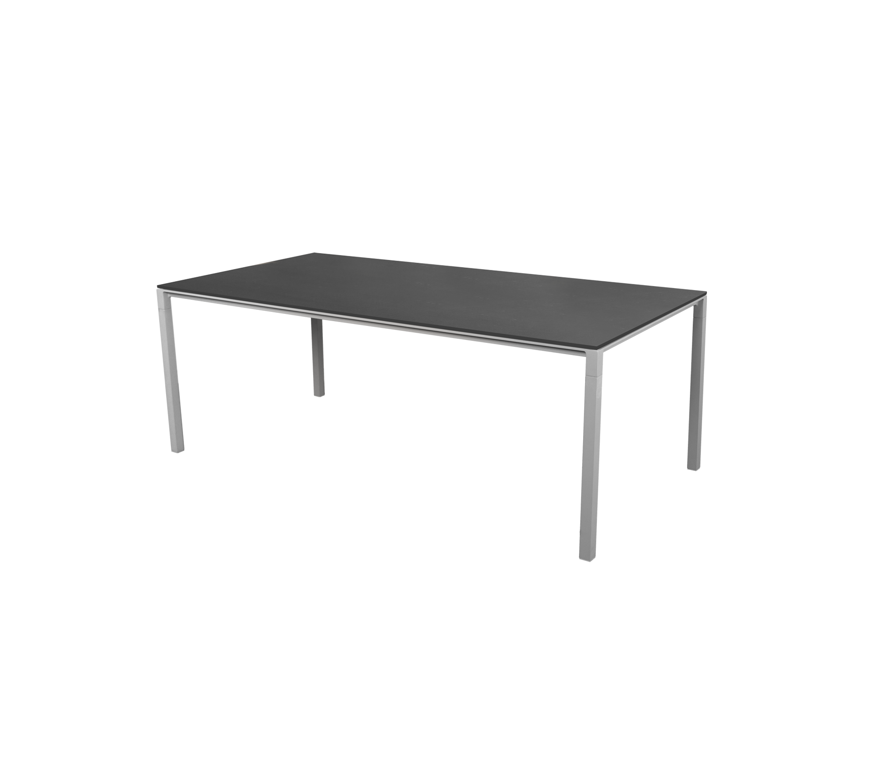 A modern table featuring a sleek design with a flat surface and sturdy legs, ideal for various settings and purposes.