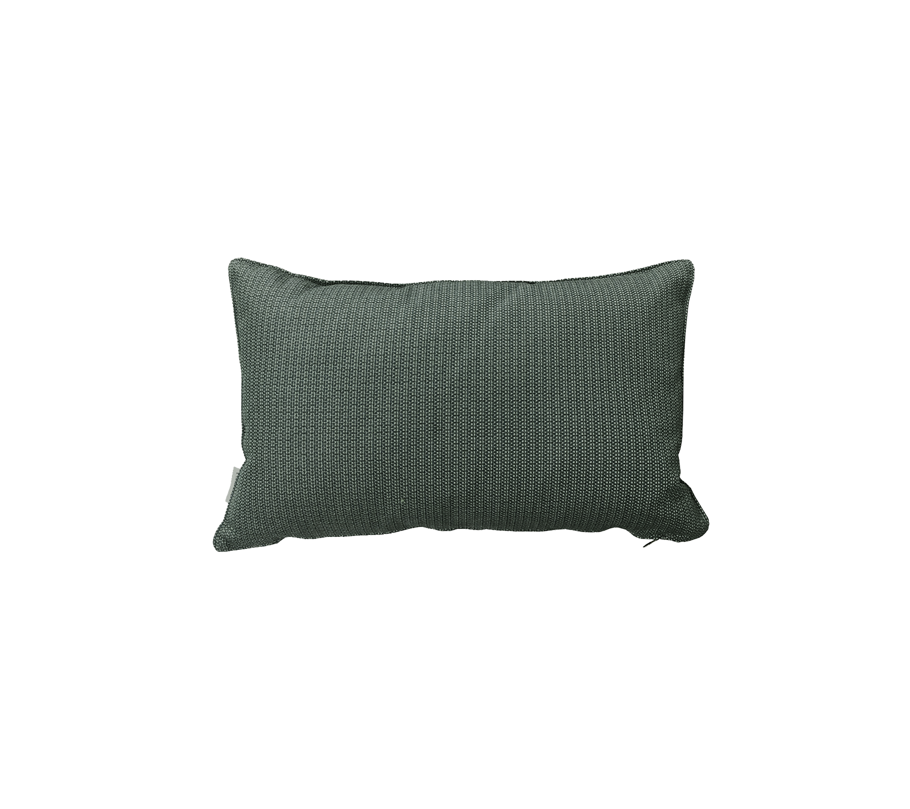 Rectangular textured pillow in a muted green color, adding a touch of elegance to decor. Ideal for comfort and style.
