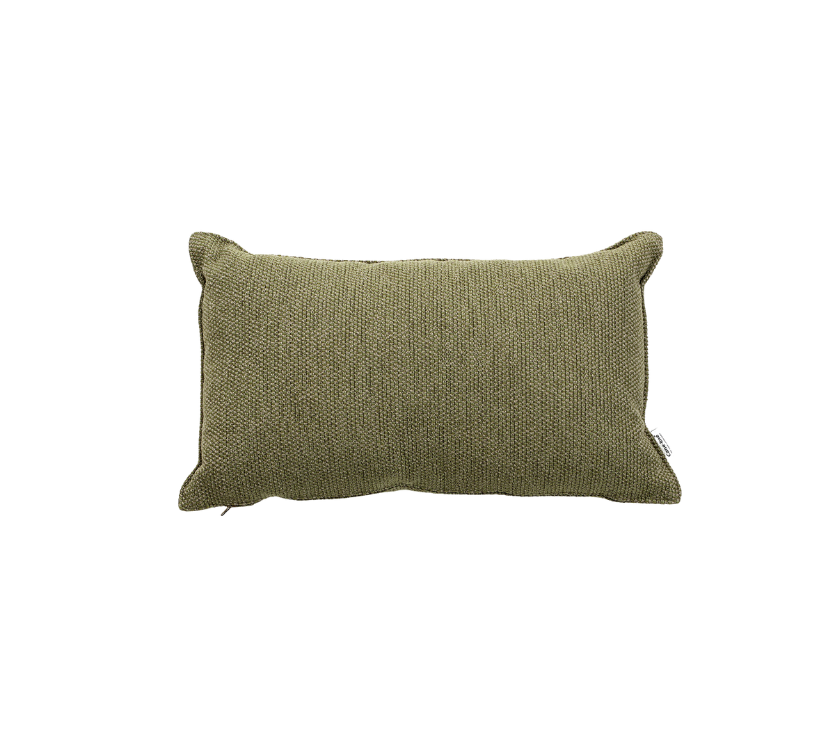 Green rectangular pillow with textured fabric and rounded edges, perfect for adding comfort and style to any space.
