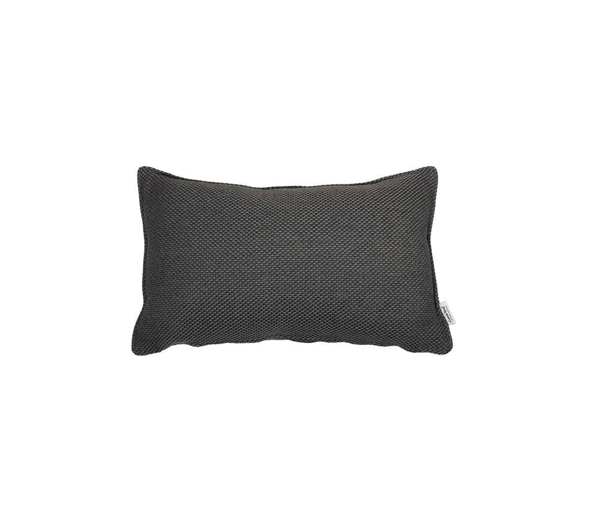 Textured rectangular pillow in a sleek dark color, adding a touch of modern elegance to any setting.