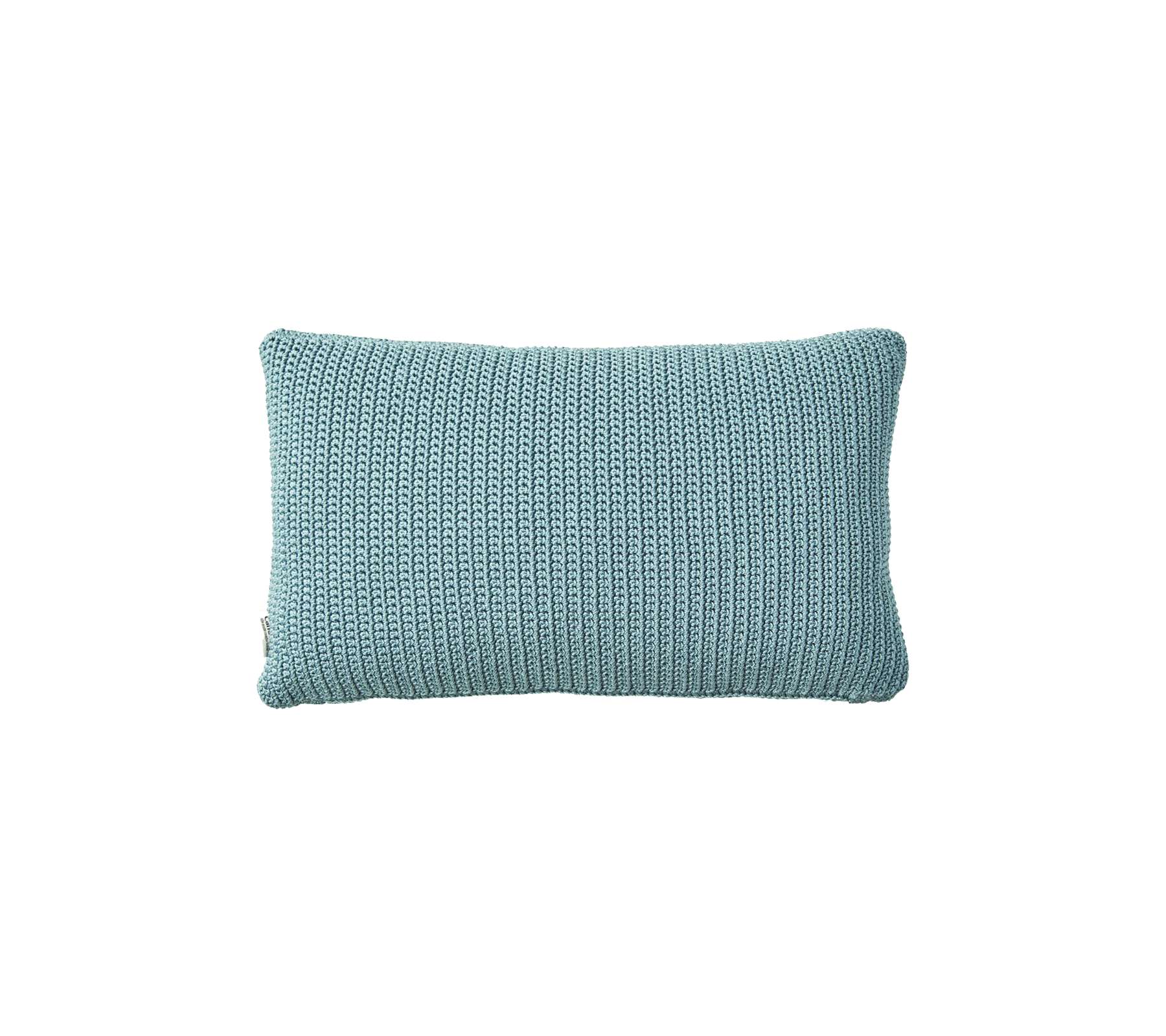Textured rectangular pillow in a soft blue hue, adding a touch of comfort and style to any space.
