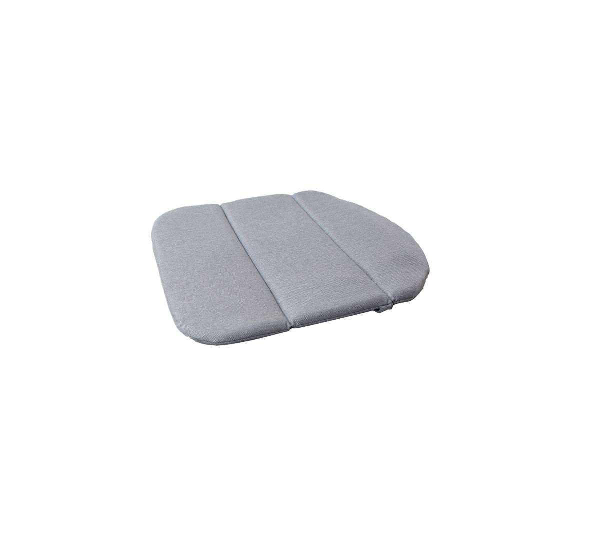 Gray seat cushion with three distinct sections for added comfort and support. Ideal for enhancing seating experience.
