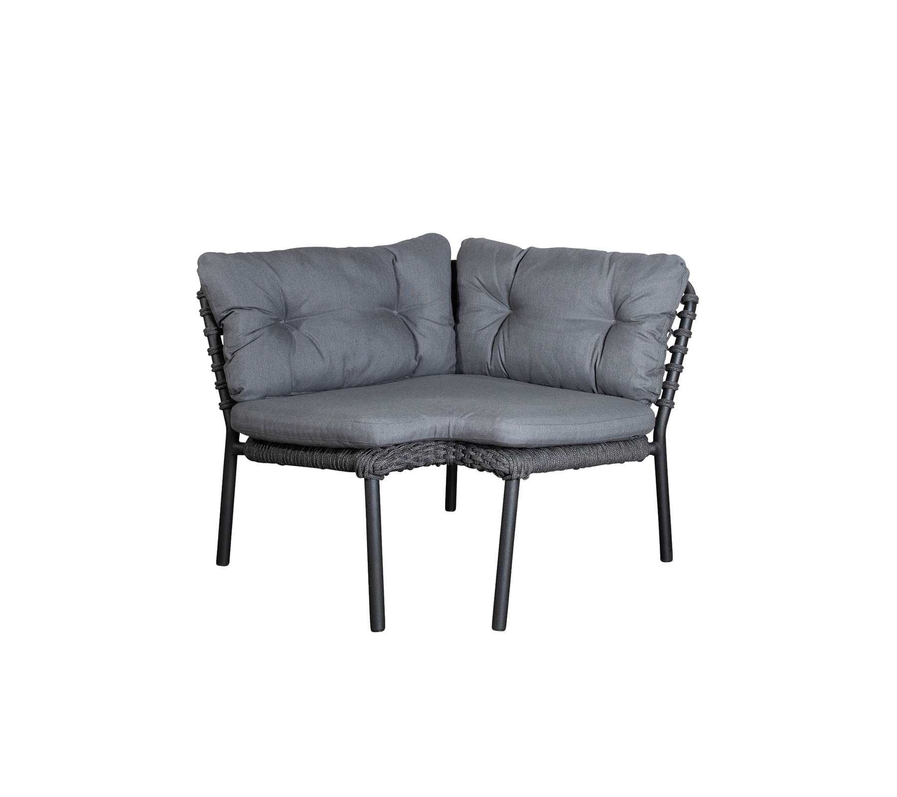 Stylish corner sofa featuring plush cushioning and a sturdy wicker frame, perfect for enhancing comfort in any space.