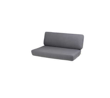 A sleek, modern gray sofa with a simple design, featuring a comfortably padded seat and backrest. Ideal for casual settings.