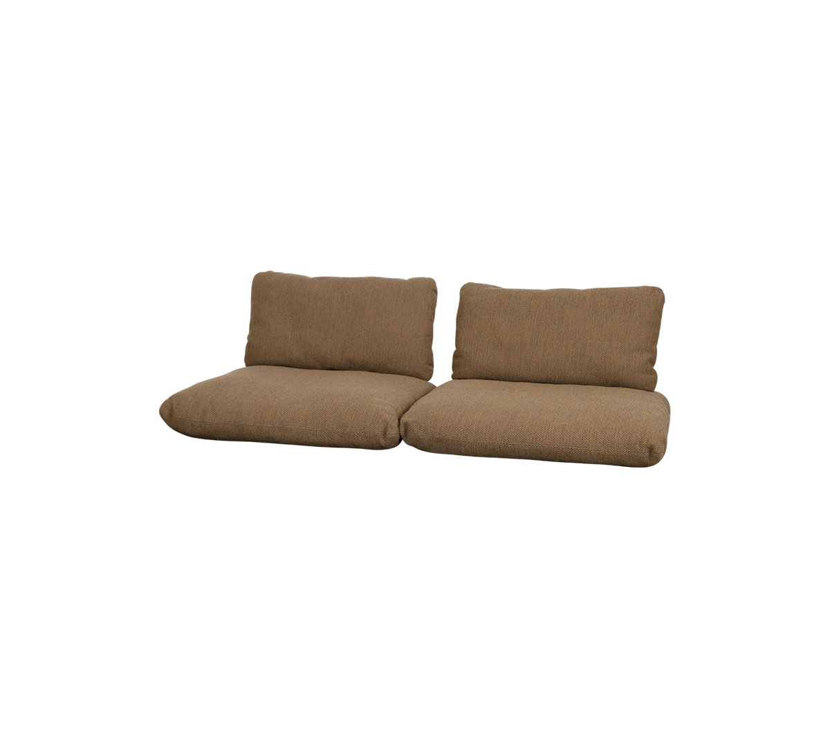 A modern, brown upholstered sofa with plush cushions and a minimalist design, perfect for casual seating.