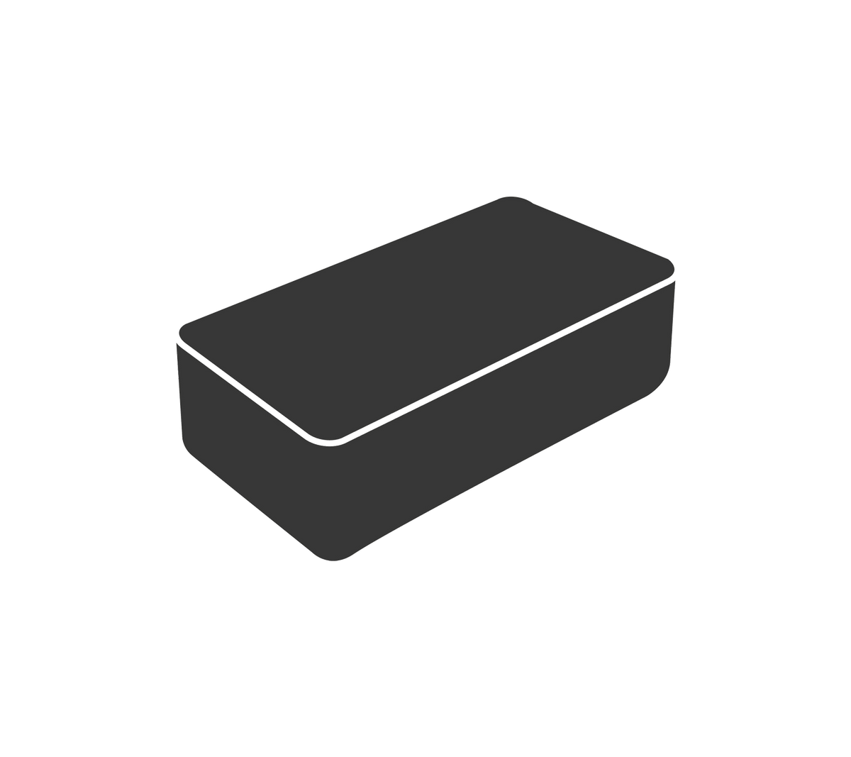 Black rectangular storage box with a flat lid, designed for organizing various items efficiently.