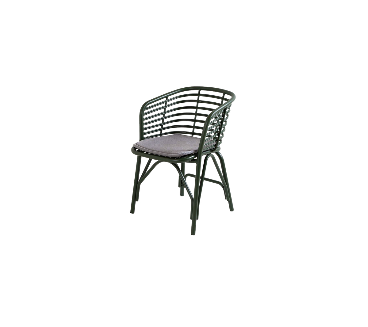 Stylish chair with a curved backrest and a cushioned seat, ideal for comfort and aesthetic appeal.