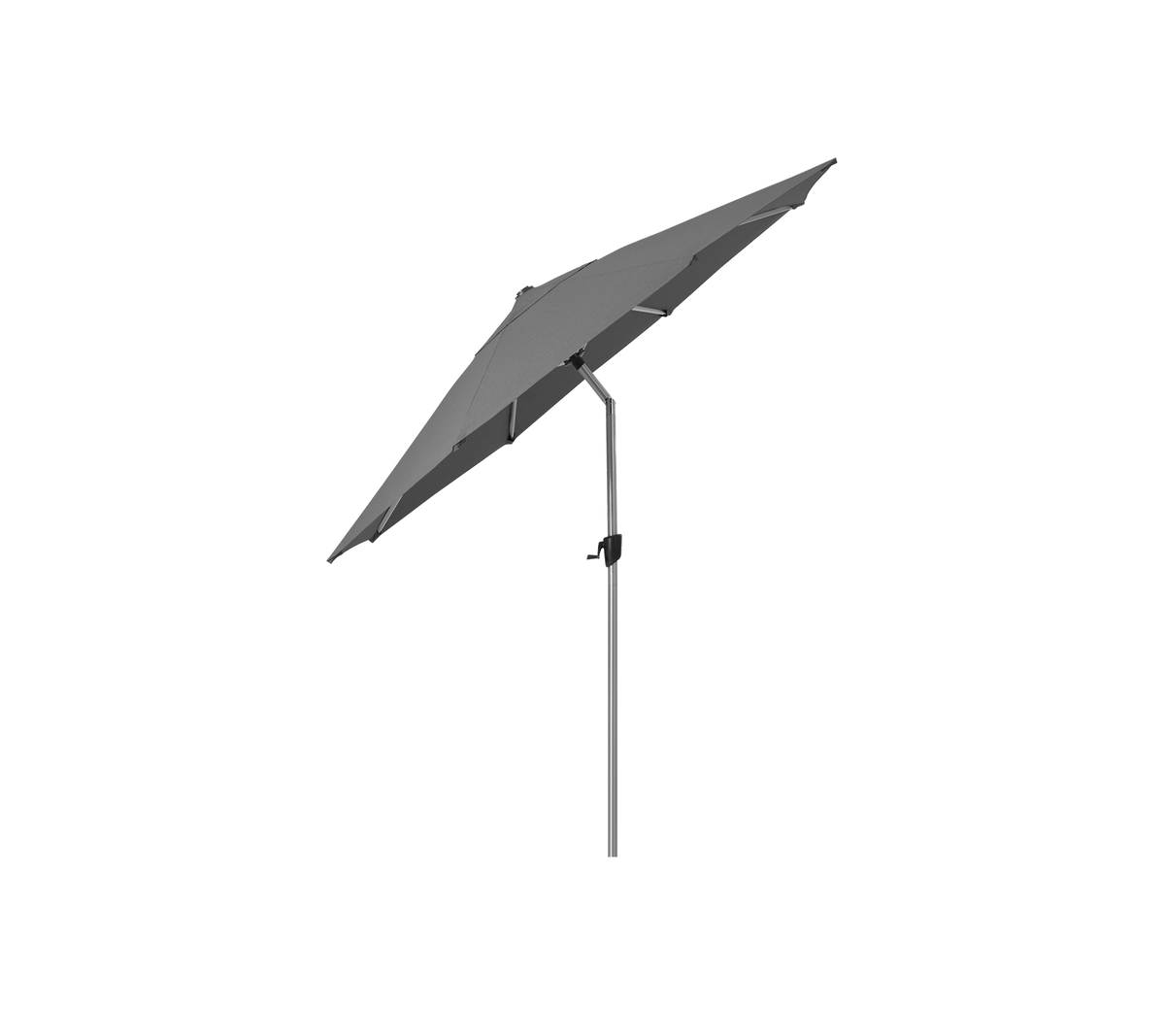 A sleek, modern umbrella with a rectangular canopy supported by a slender pole, designed for shading and shelter.
