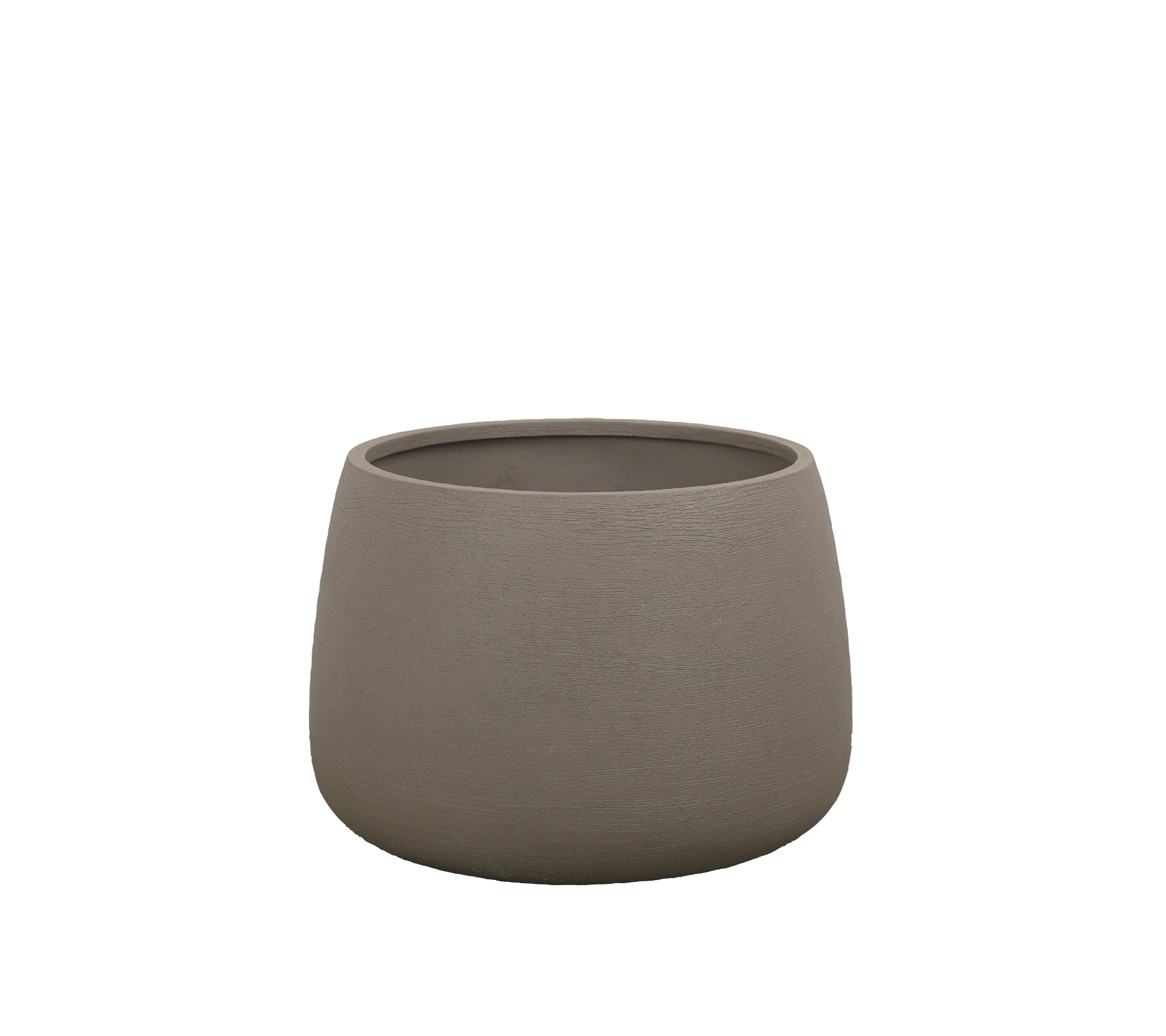 Modern taupe planter with a simple design.