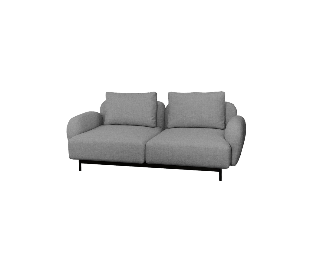 Aura Cane-line Wool, Fire Retardant (Crib 5), 2-seater sofa w/low armrest (10.1)
