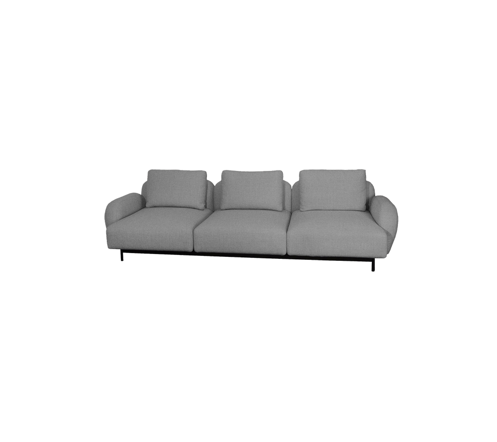 Aura Cane-line Wool, Fire Retardant (Crib 5), 3-seater sofa w/low armrest (4.1)