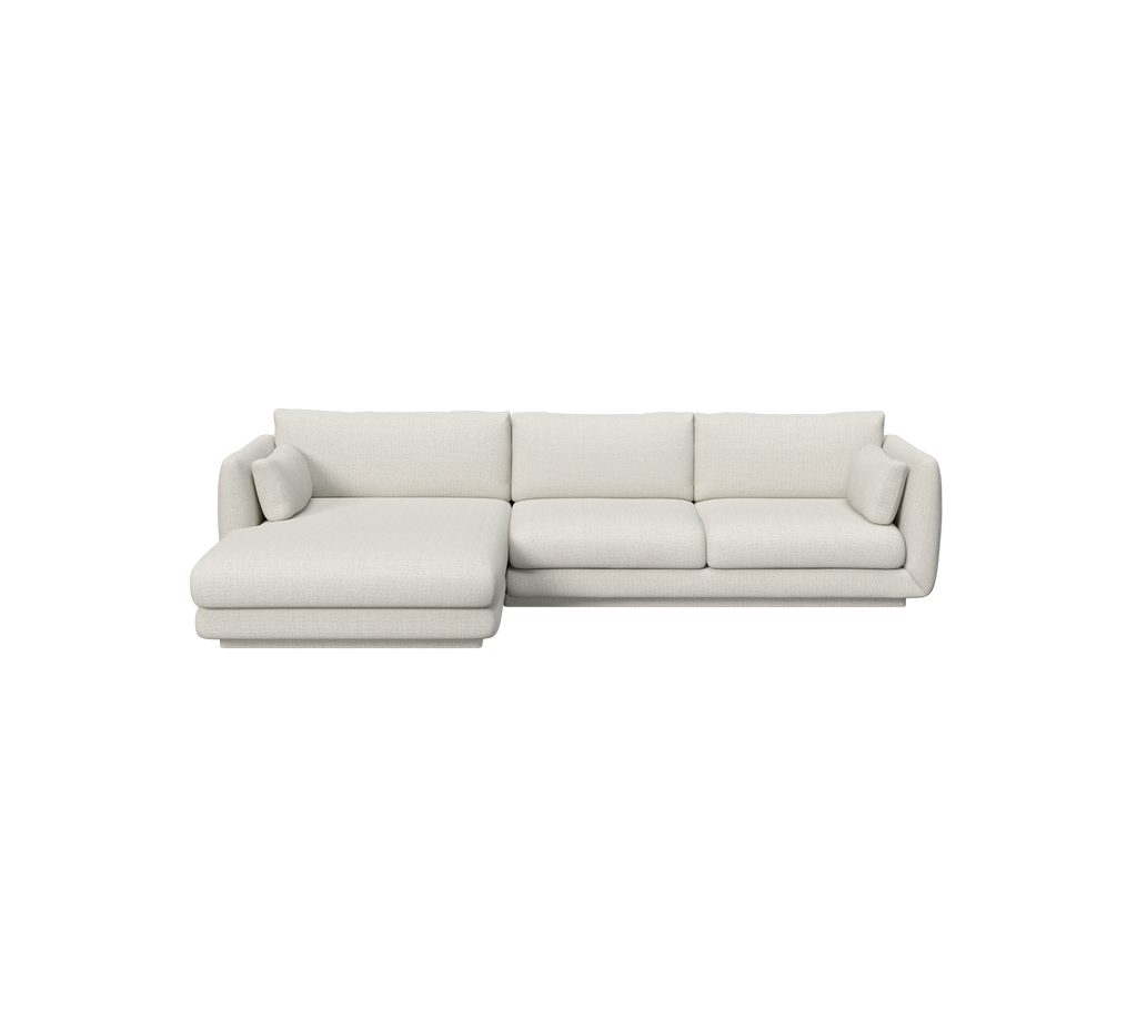 Modern sand-colored sofa with a spacious, comfortable design.