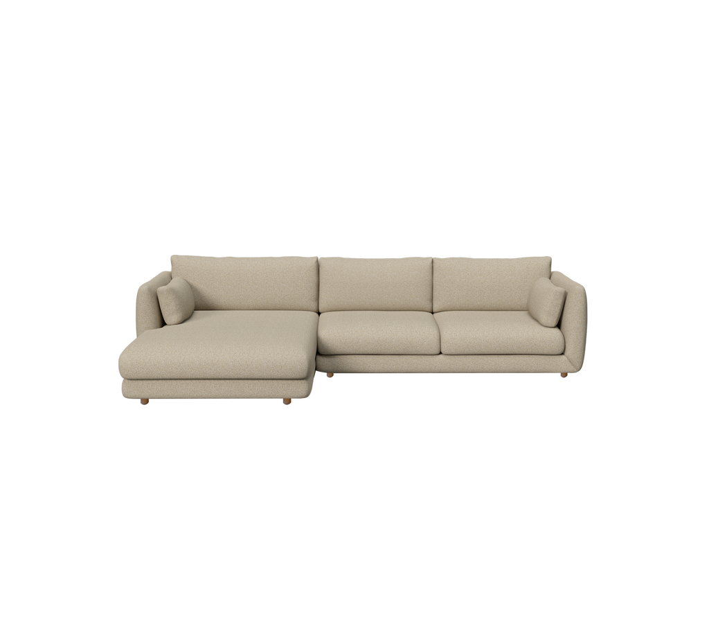 Modern brown sofa with a sectional design.
