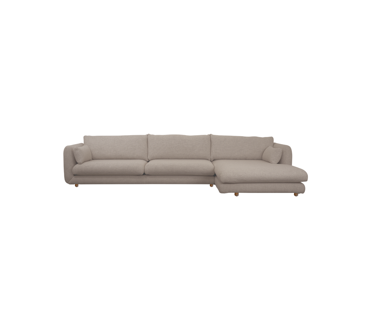 Light brown modern sectional sofa in a contemporary design.