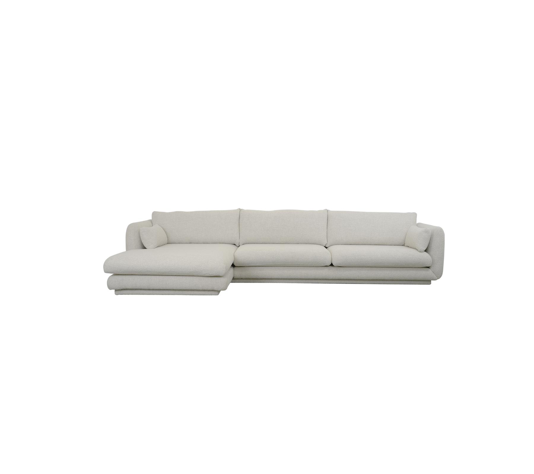 Modern sand sofa with a sectional design and plush cushions.