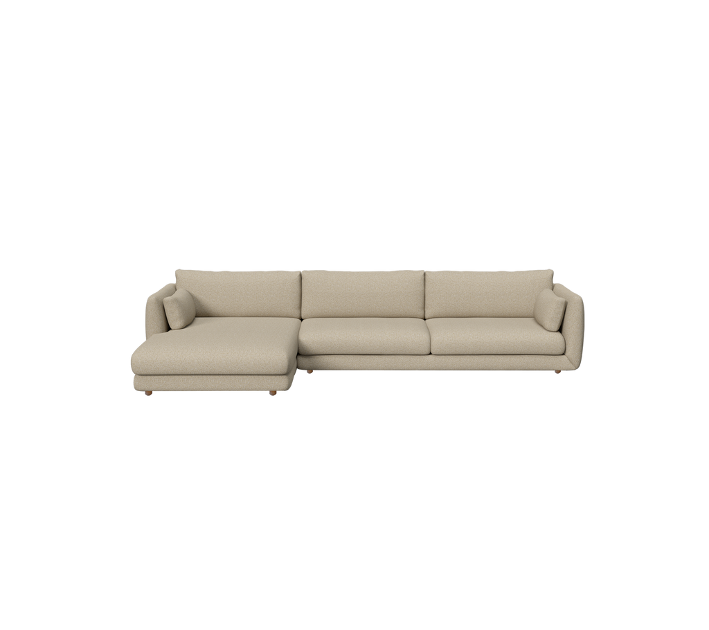Modern brown sectional sofa in a contemporary setting.