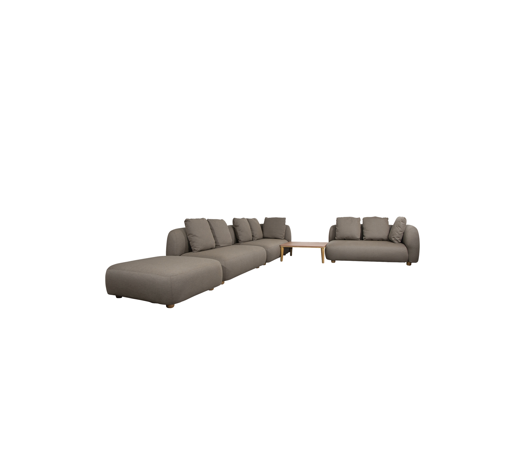 Capture corner sofa w/ table, pouf & chaise lounge (6)