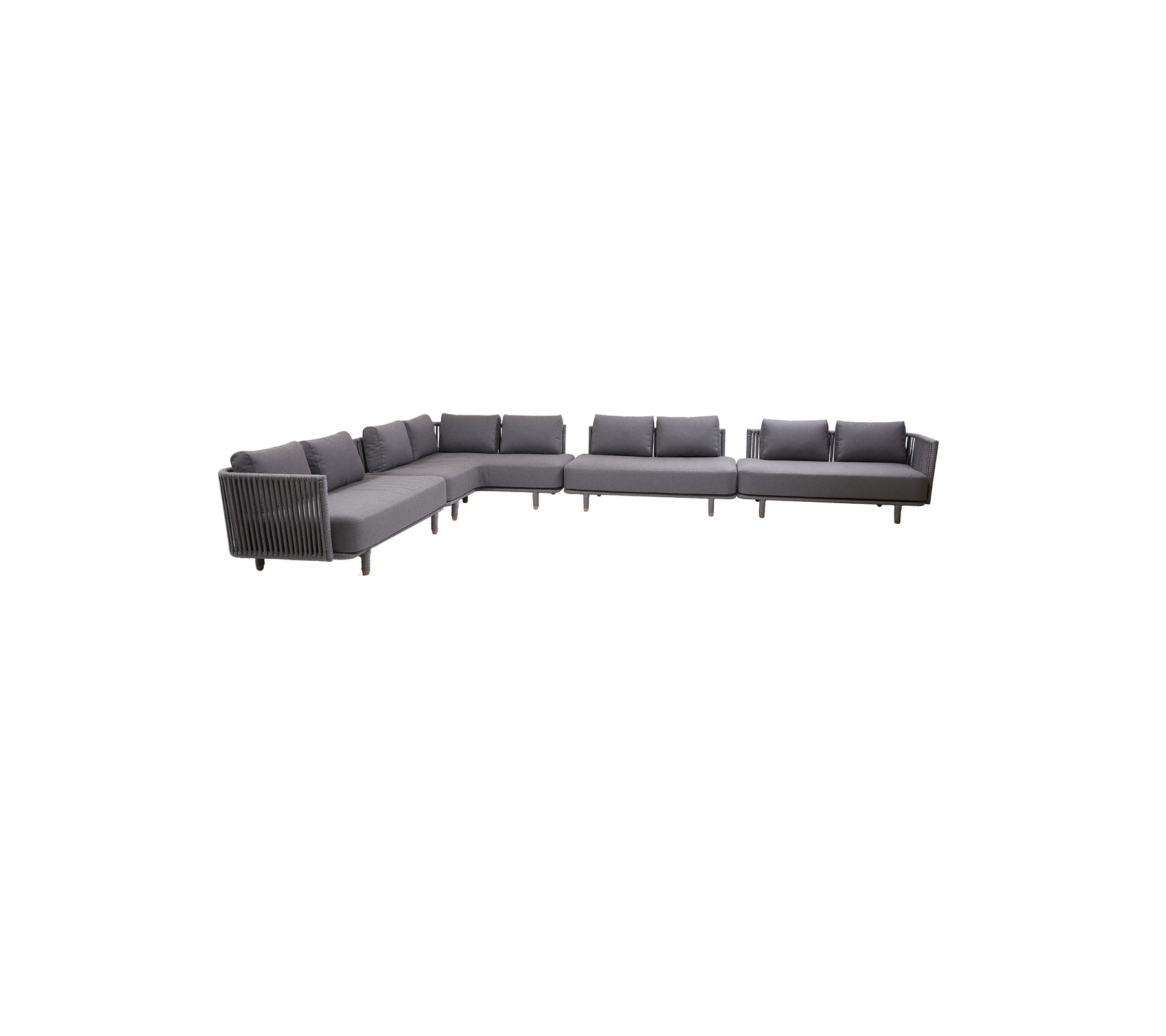 Modern sectional sofa in a U-shape design, upholstered in gray fabric with comfortable cushions for a cozy seating experience.