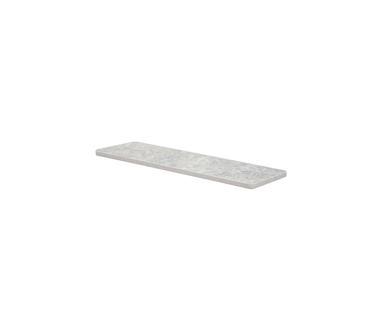 A sleek, rectangular countertop slab with a smooth surface in a light gray tone, ideal for various applications.