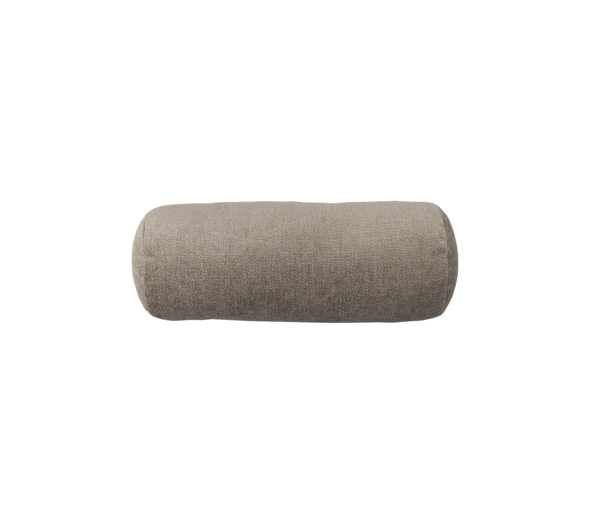 Beige cylindrical cushion with a textured surface, ideal for decorative or functional use in various settings.