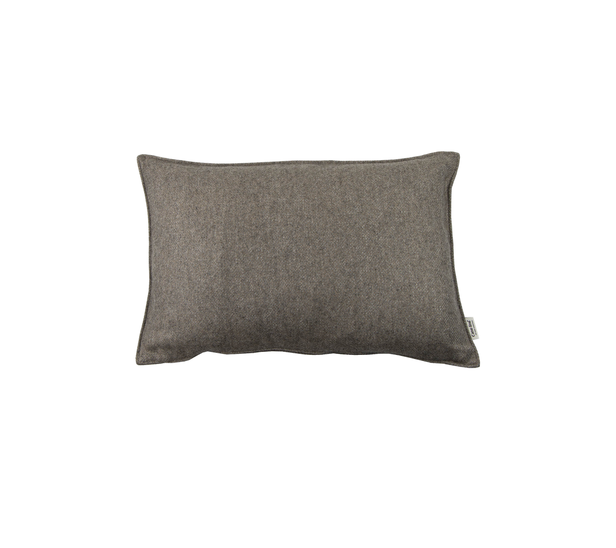 Rectangular pillow in a soft, textured gray fabric, adding a cozy touch to any setting.