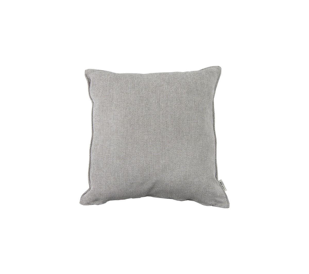 Gray textured throw pillow with a square shape, designed to complement various home decor styles.